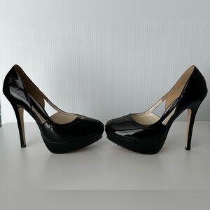 Andrea Black Peep Toe Platform High Heels Black Size 8